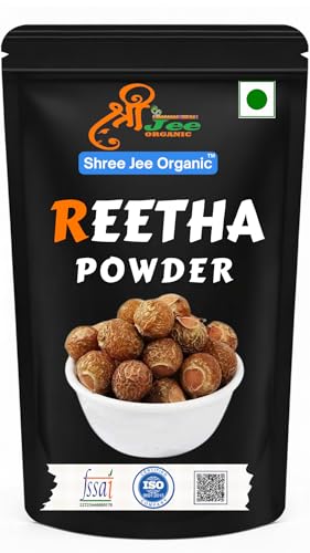 Shree Jee Organic Pure Reetha Powder 100g | Natural Soapnut Herbal Powder for Hair Wash, Hair Care, Scalp Cleaning & DIY Hair Masks