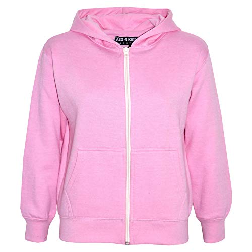 Sweat à capuche zippé enfant en coton doux | Hoodie rose classique style décontracté