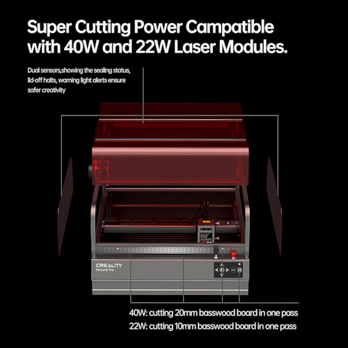 Creality Gravador a laser Falcon 2 Pro 40 W fechado, gravador e cortador a laser multifuncional com