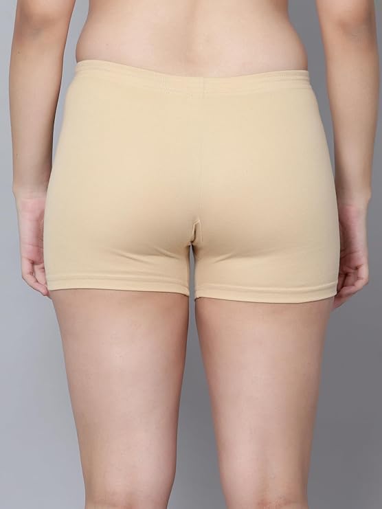 Image of Aimly Cotton Stretchable Cycling Gym Yoga Above Knee Slip Shorts for Women Combo Pack of 3