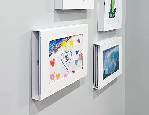 Rjoo Llc 3-In-1 Kids Artwork Frame + 5Pk Archive Box - Made Of Paper, Front Opening, Children’s Artwork Storage, Artwork Archive, Wall Art Gallery #TOP4