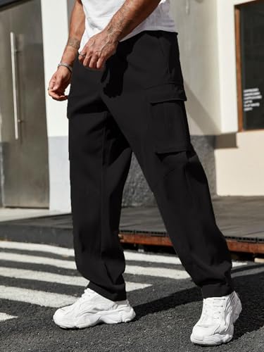 Image of Leriya Fashion Men's Cargo Pants | 4 Pocket Cotton Cargo Joggers for Men | Loose Fit Stylish Pant with Pockets | Casual Baggy Trousers & Streetwear Lower