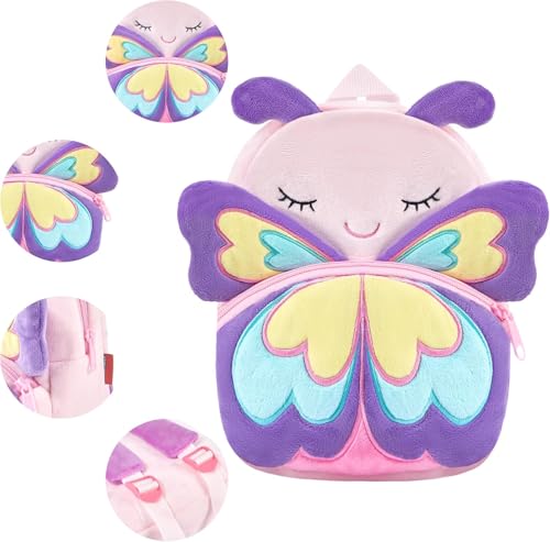 Image of Frantic Kids Velvet School Bag Plush Backpack Baby Girl Preschool Bags Ideal for Baby Boy & Girl Picnic Bags (2-5 Years)