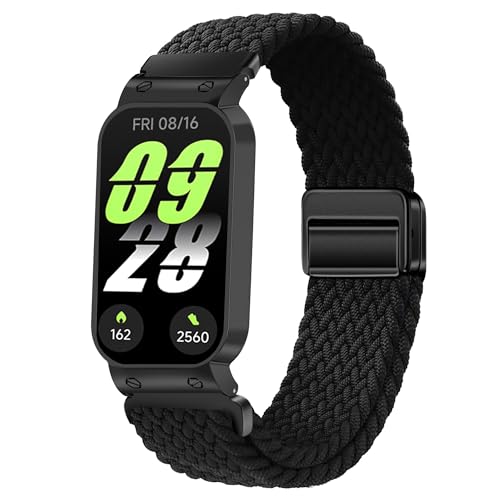[PONATTENO] �����p�x���g For Xiaomi Band 9 Active�p�E�H�b�`�o���h �e�͐� �҂ݍ��݌����p�X�g���b�v ���C�z�����t�� �ȒP���t�� �j�����p (�u���b�N)