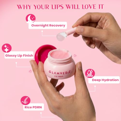 Image of Glamveda Rice PDRN Lip Recovery Mask 3.5g | Overnight Lip Repair Mask with Rice PDRN & Hyaluronic Acid | Deep Hydration & Glossy Lip Treatment for Dry Lips