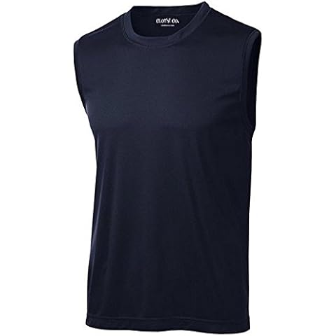 Clothe Co. Men's Sleeveless Moisture Wicking Muscle Shirt - blue - Medium Cover