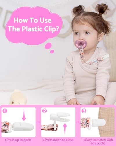 Image of ALVABABY Pacifier Clips 8 Pack Pacifier Binky Paci Holder Leashes for Baby Teethers 8DP13