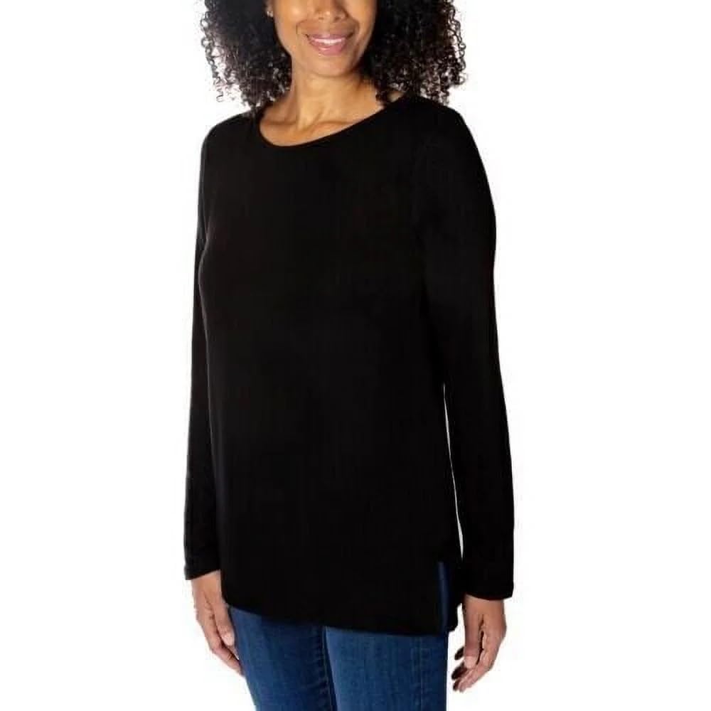 Mario Serrani Ladies' Tunic Top (US, Alpha, Medium, Regular, Regular, Solid Black)