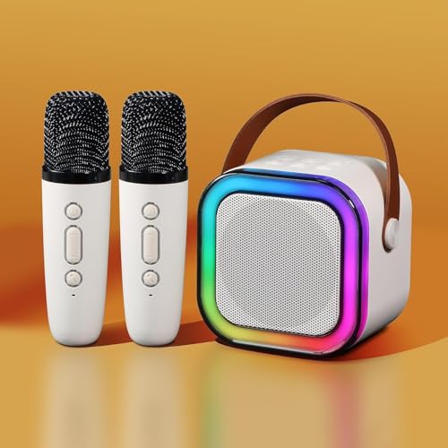 Image of Mini Karaoke Machine for Kids with 2 Wireless Microphones and Lights, Bluetooth Connect Phone to Sing, 4-12+ Year Old Girl Boy Birthday Gifts | 2 Wireless Microphones, Lights, Bluetooth Connect Phone to Sing, 4-12+ Year Old Girl Boy Birthday Gifts