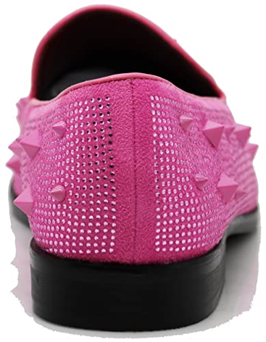 Image of SPK24 Men Vintage Spikes Sparkle Formal Tuxedo Stage Fashion Slip On Loafer Dress Shoes