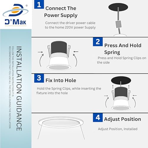 Image of D'Mak 18W White Body LED Deep COB Light | Recessed LED Ceiling Light for Indoor Lighting (Warm White, Pack of 5)