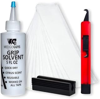 Wedge Guys Golf Grip Kits for Regripping Golf Clubs - Professional Quality - Options Include Hook Blade, 15 or 30 Golf Grip Tape Strips, 5 or 8 oz Golf Club Grip Kit Solvent & Rubber Vise Clamp