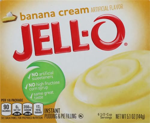 Image of Jell-O Banana Cream Instant Pudding & Pie Filling Mix (5.1 oz Box),(Pack of 3)