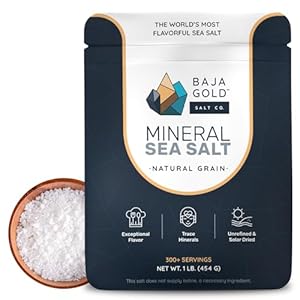 Baja Gold Mineral Sea Salt – Organic Natural Grain Salt for Cooking & Baking | Authentic Baja Salt | Ideal for All Culinary Creations | 1 lb. Resealable Bag, 300+ Servings
