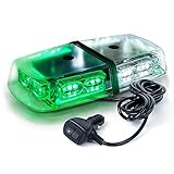 Xprite White Green 36 LED Rooftop Mini Bar Strobe Lights High Intensity Emergency Hazard Warning Beacon Light w/Magnetic Base for Safety Caution Vehicles Construction Trucks Snow Plowing Cars