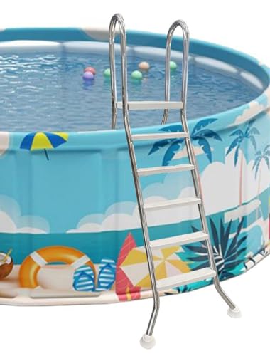 Escalera para piscina de acero con 5 pasos y doble acceso miniatura 2