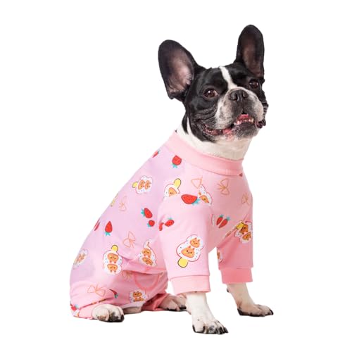BT Bear Small Dog Clothes, Soft Cotton Puppy Pajamas PJS, Cute Dog Sleeping Clothes, Four Legs Apparel For Cats & Puppies - Image 2