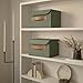 Decorative Linen Storage Boxes with Lids - Spacious Set of 2 Organizer Bins for Your Home Decor - The Perfect Small Container to Safely Store Photos, Documents and Memory Box Keepsakes in Style