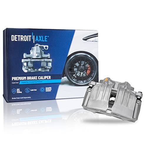 Image of Detroit Axle - Front Brake Kit for Chevrolet Trailblazer Buick Rainier GMC Envoy Isuzu Ascender Bravada, Drilled & Slotted Disc Brake Rotors Left Brake Caliper Replacement : 12.01'' inch Rotor
