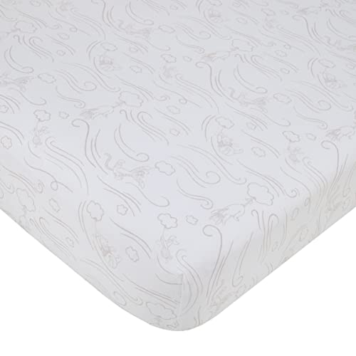Image of Disney Winnie The Pooh - Blustery Day Grey and White Clouds Fitted Crib Sheet