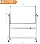VIZ-PRO Double-Sided Magnetic Mobile Whiteboard,44x 30 Inches Aluminium Frame and Stand | Rolling Dry Erase Board Easel Stand on Wheels with Aluminium Frame for School Office Home