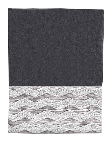 Avanti Linens - Bath Towel, Soft & Absorbent Cotton (Chevron Galaxy Collection, Black)