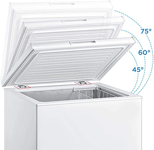Smad Chest Freezer 7.0 Cubic Feet With Removable Basket Flip-Up Lid Deep Freezer Adjustable Temperature, For Apartment Home Kitchen Grocery, White #TOP2