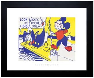 Roy Lichtenstein Framed Print Look Mickey, 1961 22x30 in Black Frame (Mickey Mouse and Donald Duck)