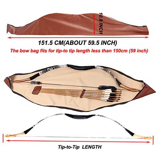 Sopoger Archery Longbow Case 60 Inch - Traditional Long Bow Recurve Bow Case Leather A Piece Bow Carrying Bag For Outdoor Shooting Hunting #TOP1