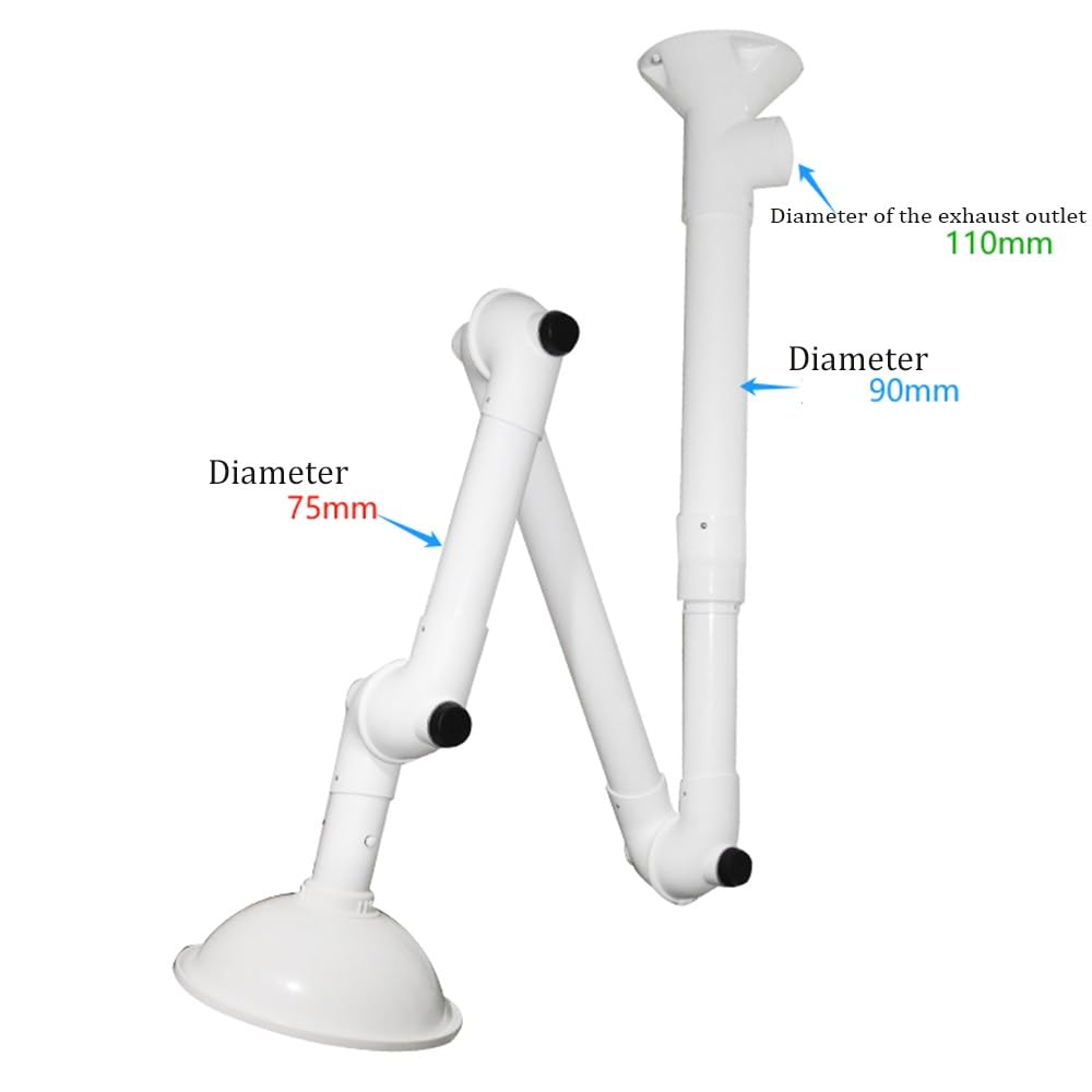 Cappa Aspirante, Cappa Aspirante Universale Da Laboratorio Braccio Aspirante 1 Pz.(White,Hanging)