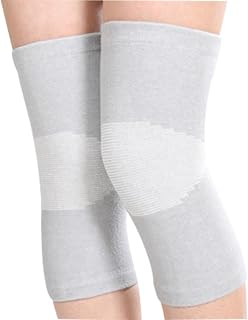Hoiby One Pair Cotton Knee Sleeves for Knee Support, Circulation Improvement & Pain Relief,Sport Compression for Running, Pain Management, Arthritis Pain keep Warm Women Men (Gray, Medium)