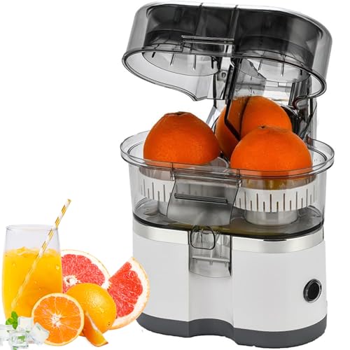YGFBLSZ Exprimidor eléctrico de Doble Cabezal, 400 ml, con Ranura para Pulpa de 8 Cuchillas, Seguro sin Cuchillas, extraíble y fácil de Limpiar.,