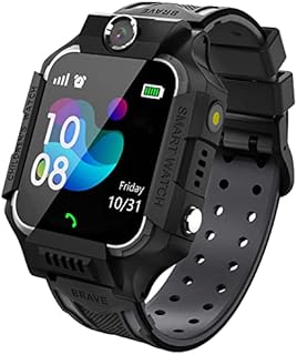 PTHTECHUS Kinder Spiel Smartwatch Telefon, Kind Armbanduhr Touchscreen Uhr mit Anruf Taschenrechner Taschenlampe Schrittzähler SOS Wecker Kamera, Geschenk für Jungen Mädchen Studenten (Schwarz)