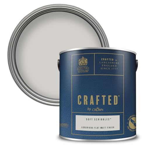 Image of Crown CRAFTED Soft Scribbles - Velvety Flat Matt Emulsion Paint - Walls, Ceilings and Wood - Artisanal Finish - Water Based, Low Odour Paint - 2.5L