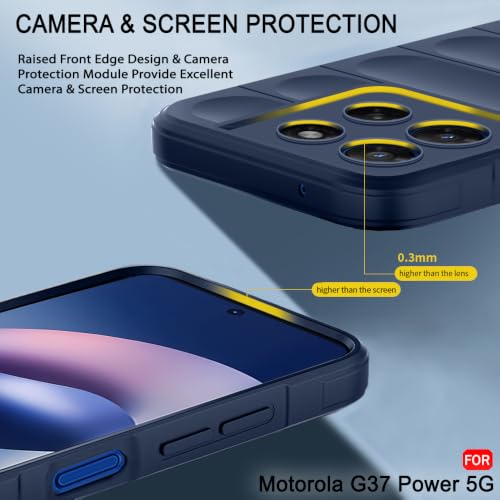 Image of TheGiftKart Liquid Silicon Back Cover Case for Motorola Moto G37 Power 5G | Shockproof Military Grade Protection | Micro-Fibre Cloth On Inner Side | Built-in Anti-Slip Grip Cover Case (TPU, Blue)