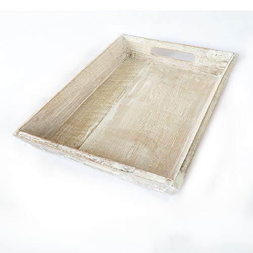 BHAVATU bandeja de servir de madera, bandeja de aperitivos, bandeja de desayuno, ideal para regazo, sofá, cenas, cama, desayuno, mesas de café, casas, restaurante | Tamaño: 40 x 30 x 5 cm |