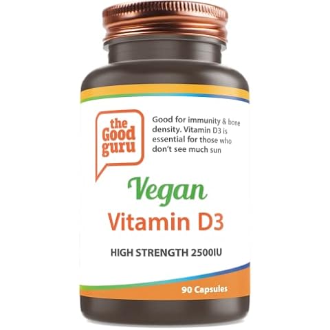 The Good Guru Vitamin D3 by | Containing 2500IU Per Capsule | Strengthen Bones, Immune System & Muscle Function Cover