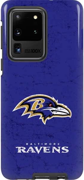 Skinit Pro Phone Case Compatible with Galaxy S20 Ultra 5G - Officially Licensed NFL Baltimore Ravens Zone Block Design
