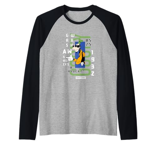 T-shirt raglan Disney Goofy Goof style baseball bicolore pour adulte