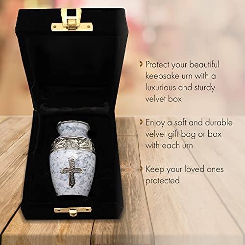 Image of White Love of Christ Cremation Urn for Ashes for Women - Personalized Cremation Urns for Human Ashes Adult Female Decorative Urns - Beautifully Handcrafted Cross Urn