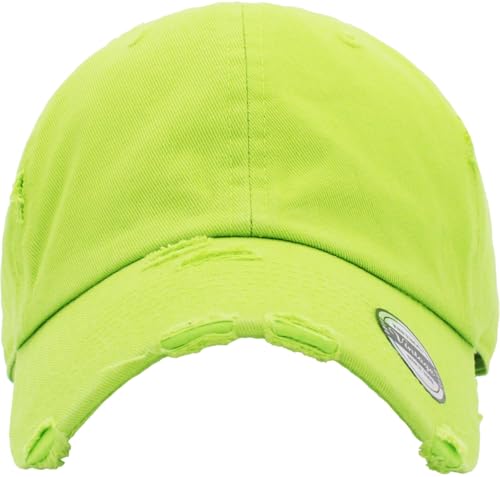 Image of KBETHOS Vintage Washed Distressed Cotton Dad Hat Baseball Cap Adjustable Polo Trucker Unisex Style Headwear