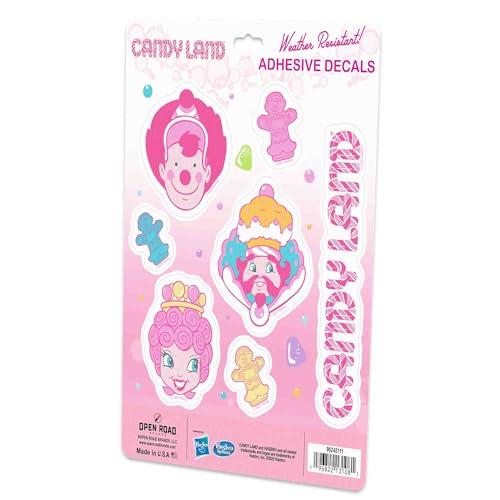 Image of Hasbro Candy Land Game Icons Adhesive Vinyl Decals - Fun Candy Land Stickers for Laptop or Water Bottle, 1 Pack (7 Count)