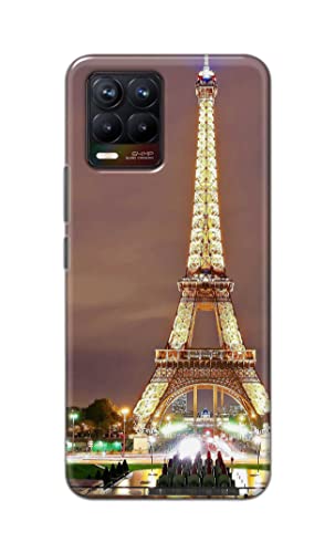 Image of PRINTFIDAA Lovers Famous Place Eiffel Tower in Paris Printed Designer Hard Case for Realme 8 / Realme 8 Pro Back Cover -(e) RPM1009