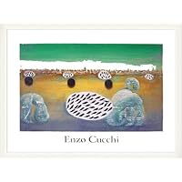 Amazon.co.jp: ポスター エンツォ クッキ Untitled 額装品 ウッド