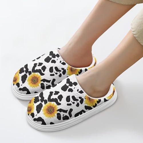 UNICEU Leopard Slippers Women Soft Comfortable Non-slip Slipper Anti-Skid Sole Cozy Fluffy Warm Bedroom House Shoes4