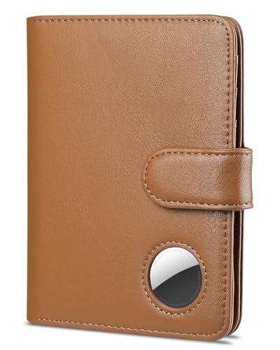 Image of Passport Holder for Travel with AirTag Holder- Leather RFID Blocking Travel accessories with 5 Cards Slot&1ID Window,Magnetic Closure,Gift Box(Air Tag Not Included)