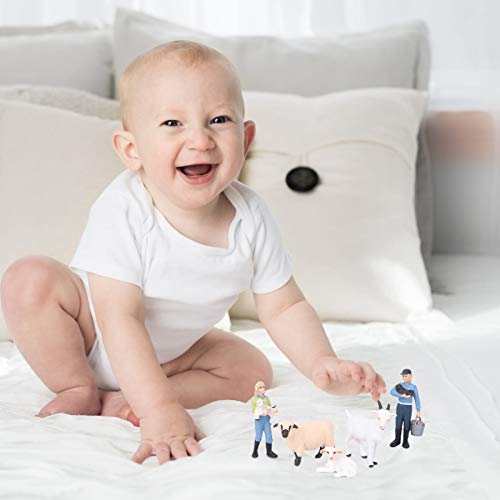 TOYANDONA 6 Stücke Bauernhof Figuren Schaf Figur Spielfiguren Tiere Menschen Bauernhoftiere Spielzeug Kuchendeko… – Bild 4