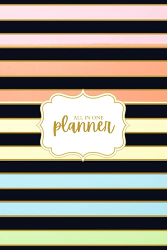 Multiple Business Planner: Undated Appointment Book Weekly Monthly Yearly Productivity Organizer Daily Schedule and Goal Setting Record Contacts and Passwords Pastel Stripes 6