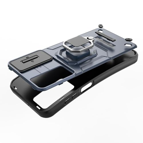 Image of TPU+PC Camshield Pro Case With Slide Camera Protection And Ring Stand Bumper Back Case Cover For Samsung Galaxy A35 5G (Black)