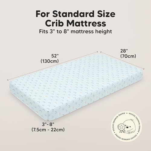 Image of KeaBabies 2pk Baby Crib Sheets for Boys Girls, 52x28 Fitted (Jolly Rainbow) | Viscose Derived from Bamboo, Toddler Bed Sheets Neutral, Fitted Crib Mattress Sheet for Standard Baby Bedding, Soft, Cozy